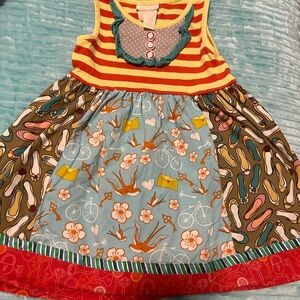 Matilda Jane Red and Blue Patterned Kids Dress